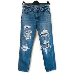 American Eagle Distressed Vintage Hi Rise Jeans Women’s Size 0 Short Petite 25